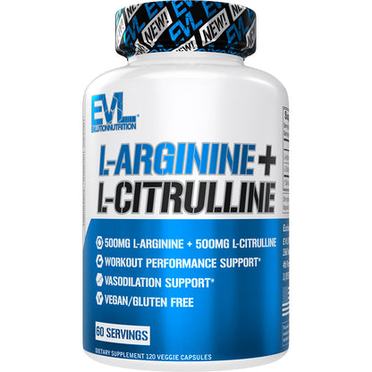 L-Arginine + L-Citrulline (Capsules) EVLUTION NUTRITION L-Arginine + L-Citrulline (Capsules) EVLUTION NUTRITION