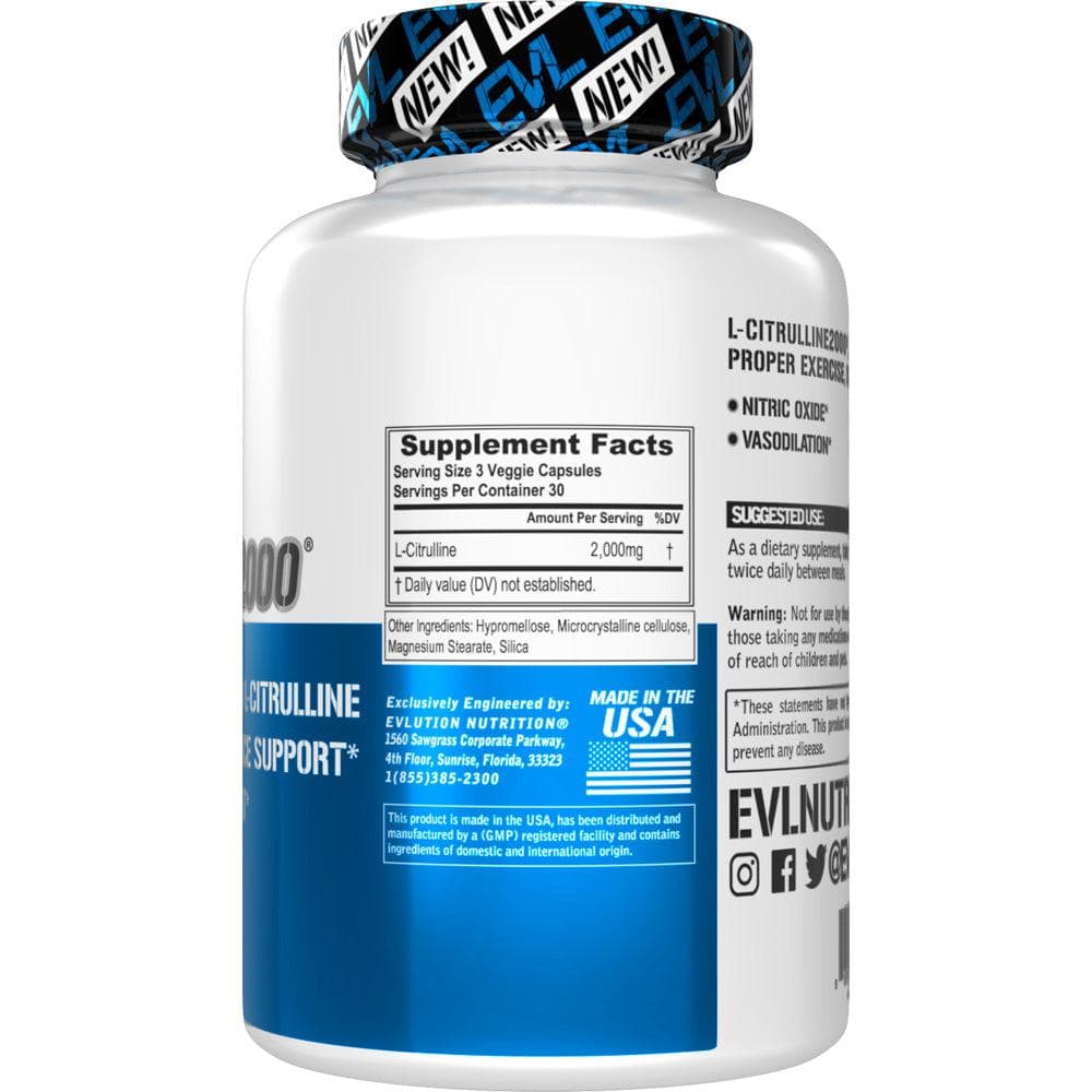 EVLution Nutrition L-Citrulline2000 90 Veggie Capsules EVLution Nutrition L-Citrulline2000 90 Veggie Capsules